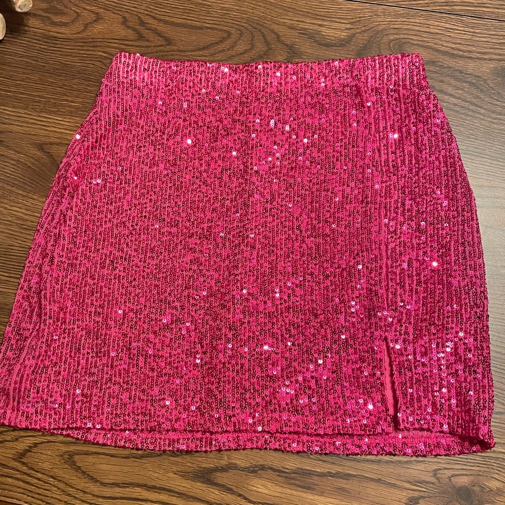Hot Pink Sequin Miniskirt